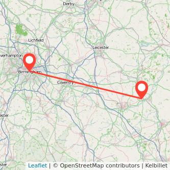 Birmingham Wellingborough train map