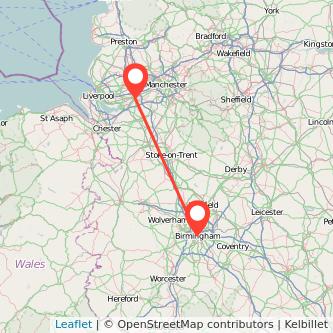 Birmingham Warrington train map