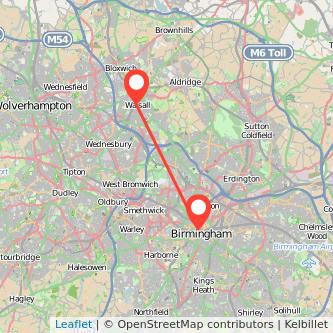 Birmingham Walsall bus map