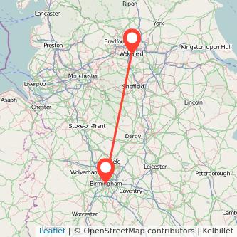 Birmingham Wakefield train map