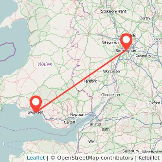 Birmingham Swansea bus map