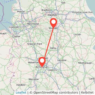 Birmingham Sheffield train map