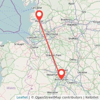 Birmingham Preston bus map