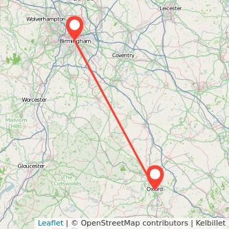 Birmingham Oxford train map