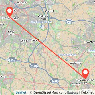 Birmingham Leamington bus map
