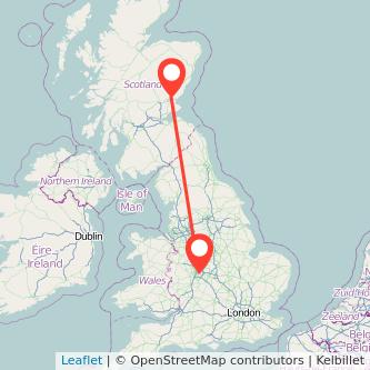 Birmingham Dundee train map