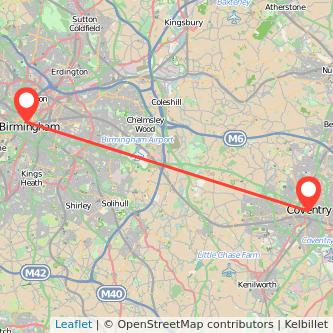 Birmingham Coventry train map