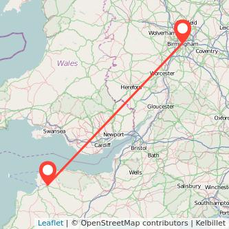 Birmingham Barnstaple train map