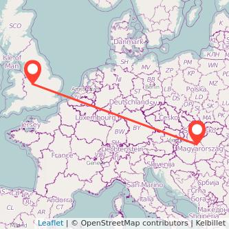 Birmingham Budapest train map