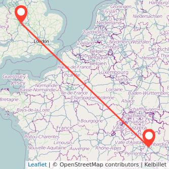 Birmingham Milan flight map