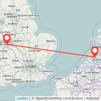 Birmingham Rotterdam train map
