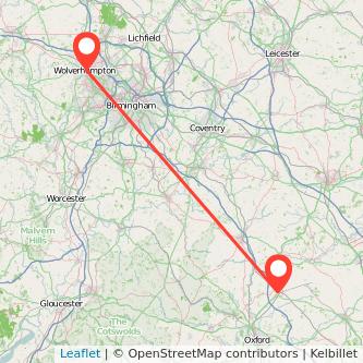 Bicester Wolverhampton bus map