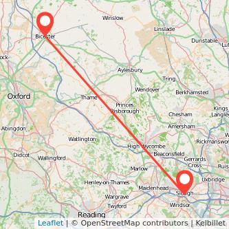 Bicester Slough bus map