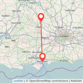 Bicester Portsmouth train map