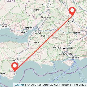 Bicester Paignton train map