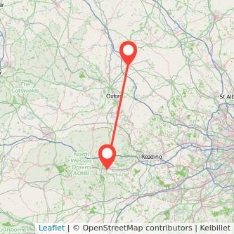 Bicester Newbury bus map