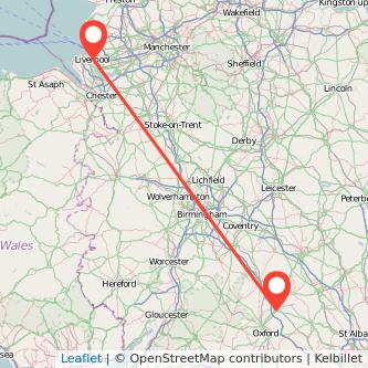 Bicester Liverpool train map