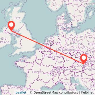 Belfast Vienna flight map