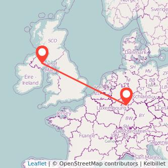 Belfast Frankfurt flight map