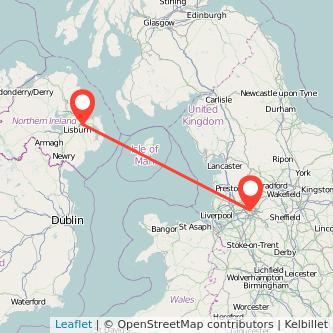 Belfast Manchester bus map