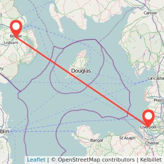 Belfast Liverpool bus map