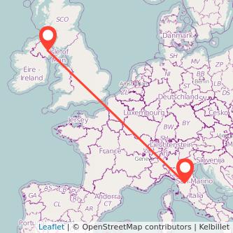 Belfast Florence flight map