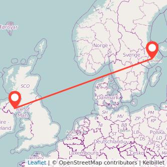 Belfast Stockholm flight map