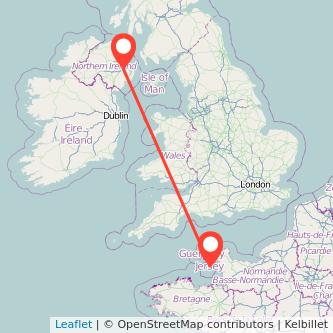 Belfast Jersey flight map
