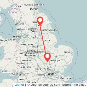 Bedford York train map