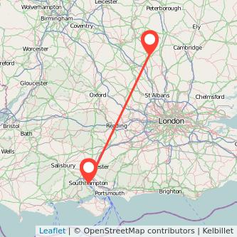 Bedford Southampton train map