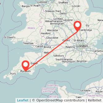 Bedford Plymouth train map