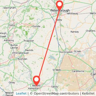 Bedford Peterborough train map