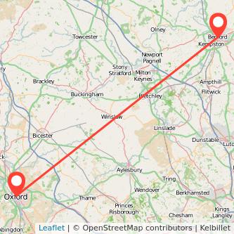 Bedford Oxford train map