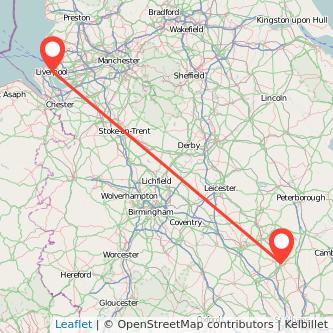 Bedford Liverpool train map