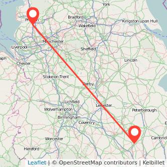 Bedford Leyland bus map