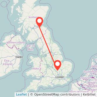 Bedford Edinburgh train map