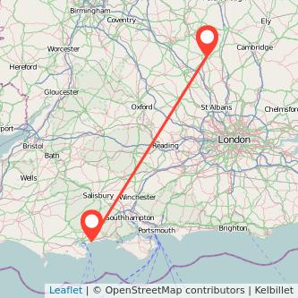 Bedford Bournemouth train map