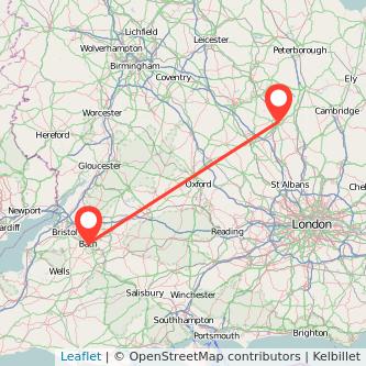 Bedford Bath train map