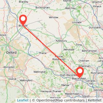 Beaconsfield Bicester bus map