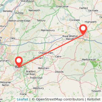 Bath Swindon train map