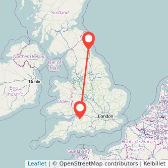 Bath Newcastle upon Tyne train map