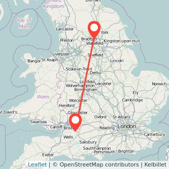 Bath Leeds train map