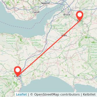 Bath Exeter bus map