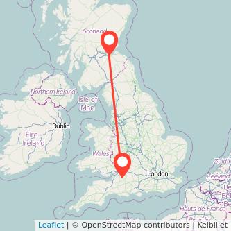 Bath Edinburgh train map