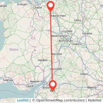 Bath Crewe train map