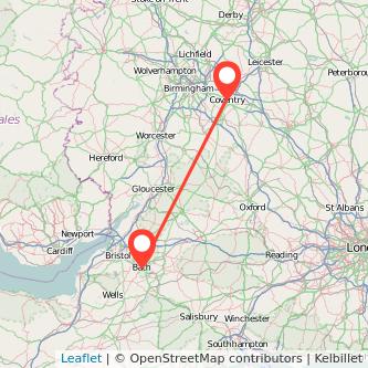 Bath Coventry train map