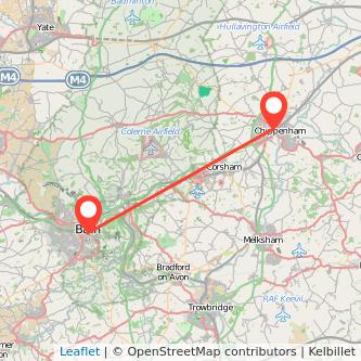 Bath Chippenham train map
