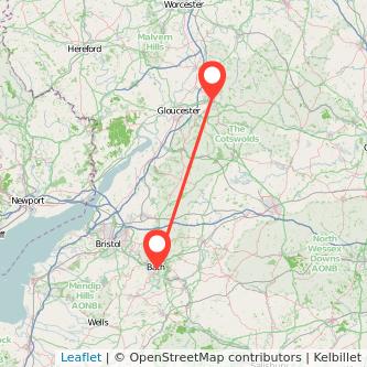 Bath Cheltenham bus map