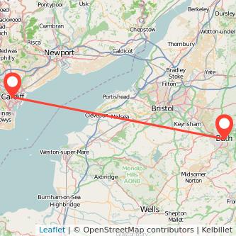 Bath Cardiff train map