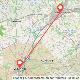 Basingstoke Winchester bus map